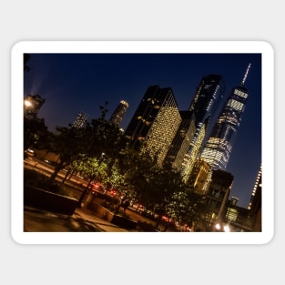 Manhattan Skyline Night Skyscrapers New York City Sticker